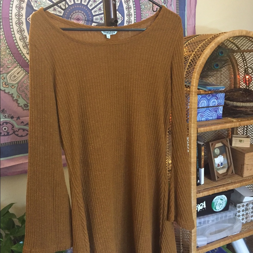 Cute bell sleeve sweater dress! Nostalgia brand